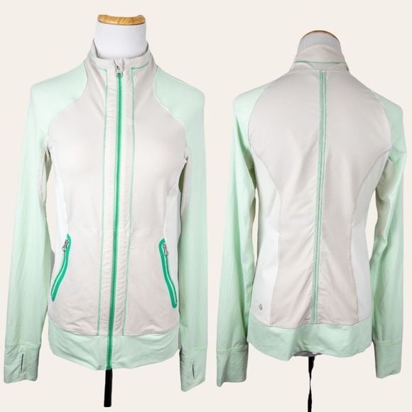 Lululemon Athletica Mint Green and White zippered vest. - Picture 2 of 9